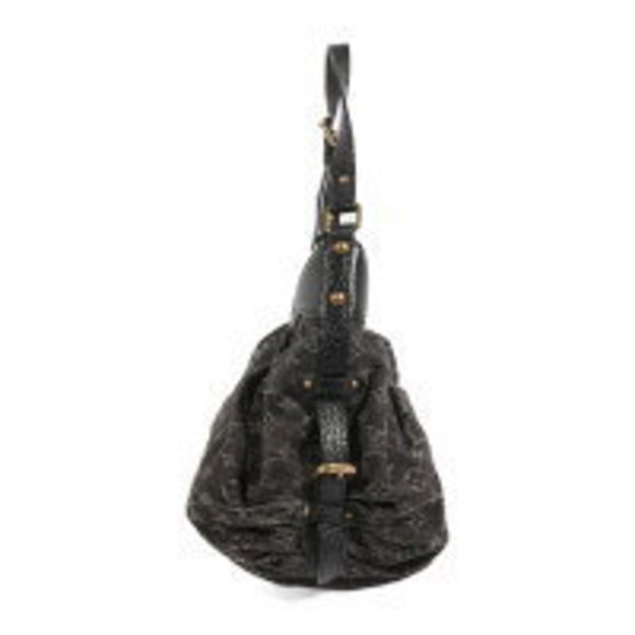 Louis Vuitton Monogram Denim Black Leather Shoulder Handbag - Picture 3 of 8